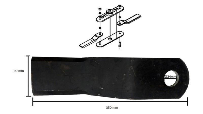 KNIVSATS TM100 FÖR REDUCER LF-205 FÖR MULCHER