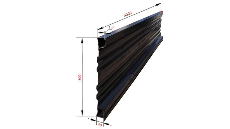ZIJPANNEEL VOOR KIEK AANHANGER 3 MET. - HOOGTE 500 mm