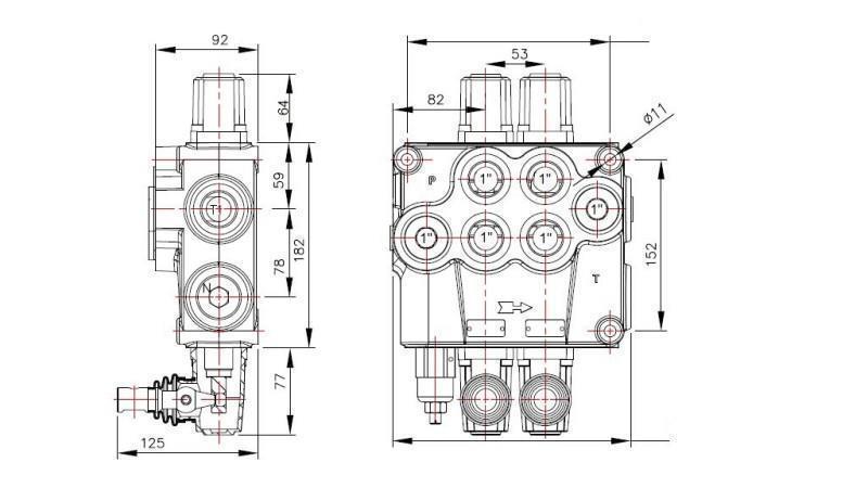 HIDRAULIKUS VEZÉRLŐTÖMB 2xP120