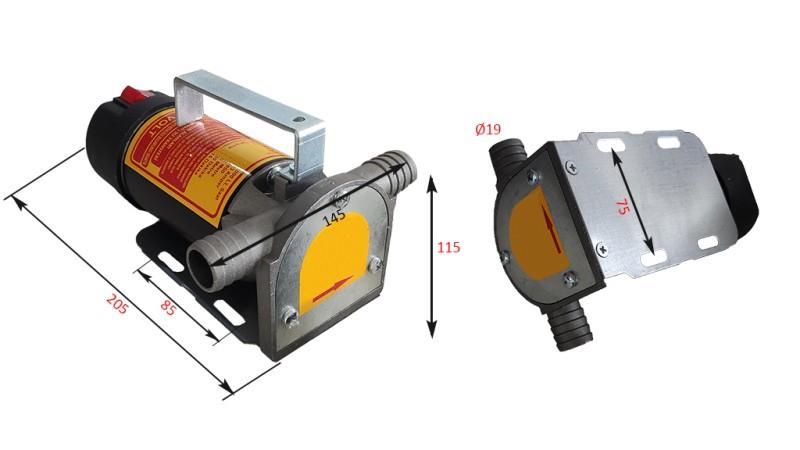 ELEKTRISCHE PUMPE ZUM UMPUMPEN 12V DC -1- 50 lit/min (3000 l/h)