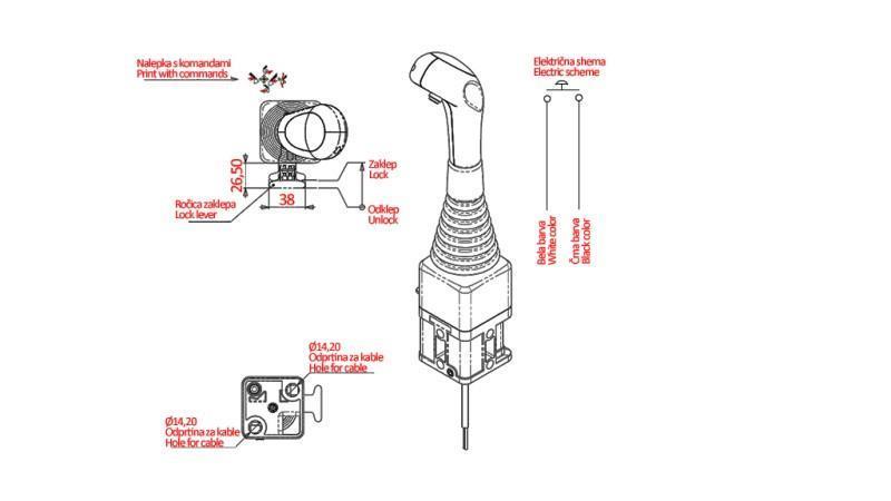 JOYSTICK NIMCO FÜR WINSCHKUGEL - 1x TASTE