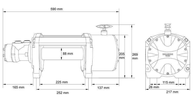 WCIĄGARKA HYDRAULICZNA DWHI 16000 HD - 7257 kg