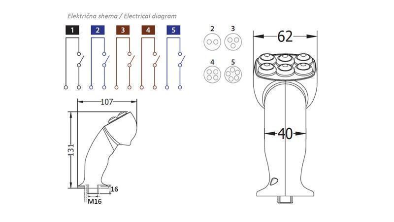 FERNSTEUERUNG HEBEL ROSI- JOYSTICK - 3 TASTEN