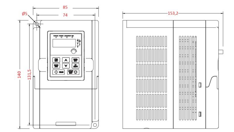 FREQUENZUMRICHTER - INVERTER 1ph 0,75kW GD10-0R7G-S2-B