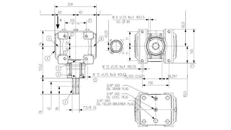 REDUTOR DE ÂNGULO TB-27J 1.46:1 (40HP-29.4kW)