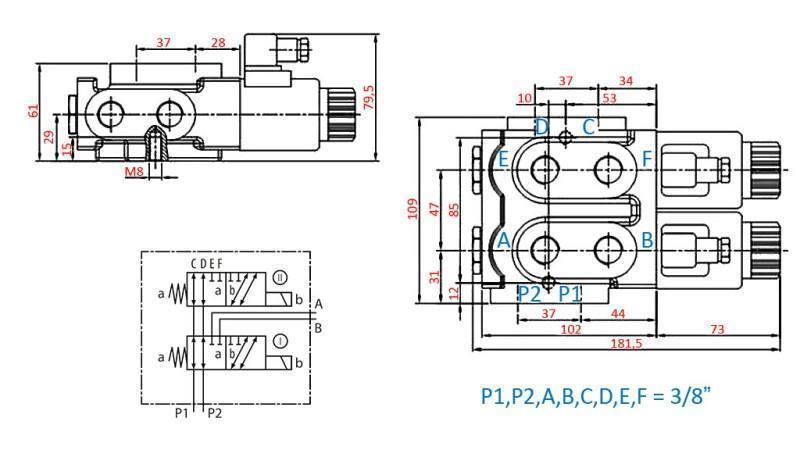 VALVOLA 8 VIE 3/8 24V - 50lit