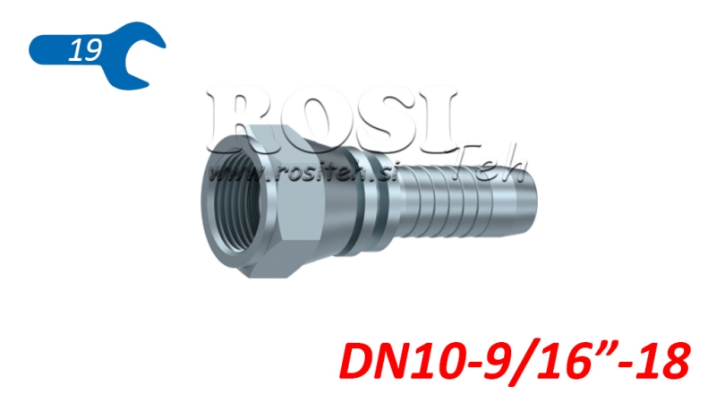 HYDRAULIC FITTING DKJ JIC74° FEMALE DN10-9/16”-18