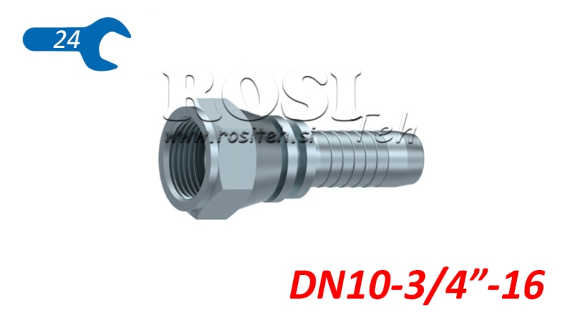 HYDRAULISCHER ANSCHLUSS DKJ JIC74° WEIBLICH DN10-3/4”-16