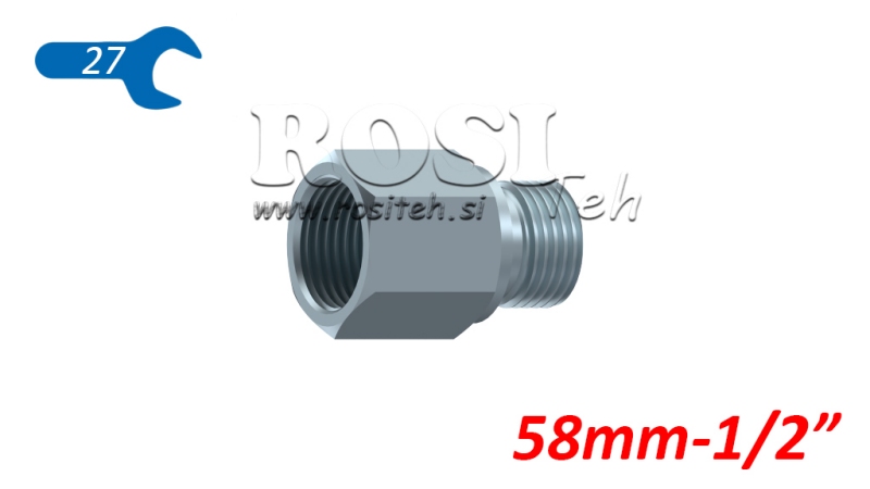 HYDRAULIKADAPTER MÄNNLICH-WEIBLICH 1/2 - VERLÄNGERT