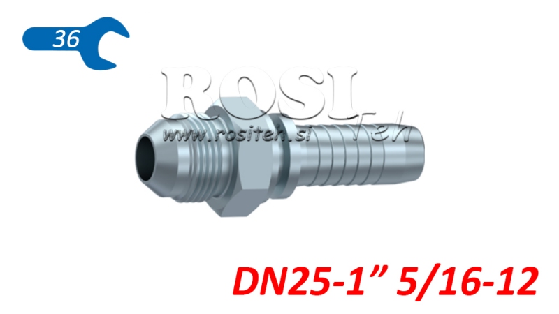 HYDRAULIC FITTING AGJ JIC74° MALE DN25-1 5/16-12