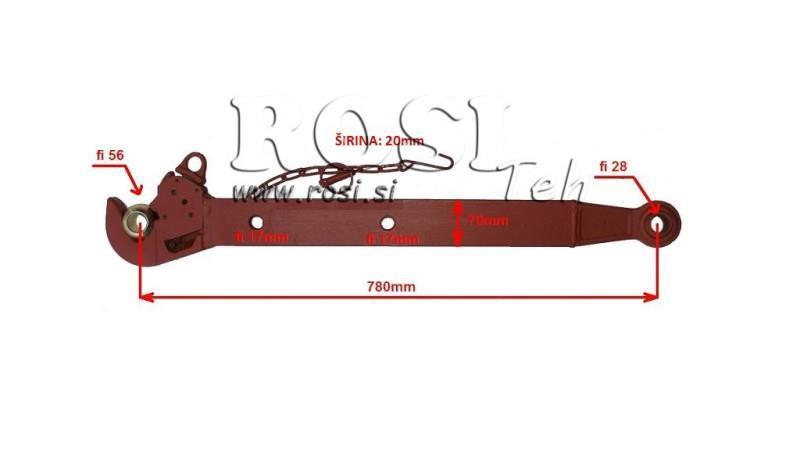 THREE POINT LINKAGE TRACTOR ARM CBM 70x20 mm - 780mm UP TO 75HP