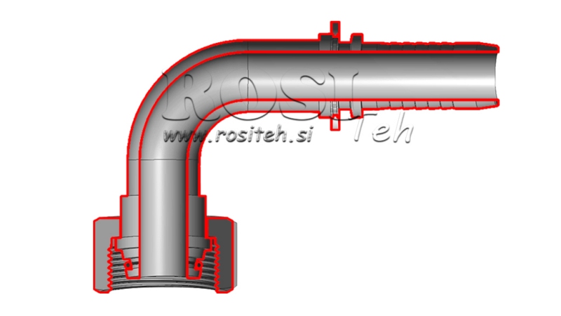 HIDRAVLIČNI PRIKLJUČEK DKOL 22 L ŽENSKI KOLENO 90 DN19-M30x2