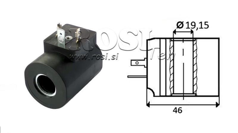 BOBINA ELECTROMAGNÉTICA 24V DC - M19-12DN - fi 19.15mm-56mm 33W