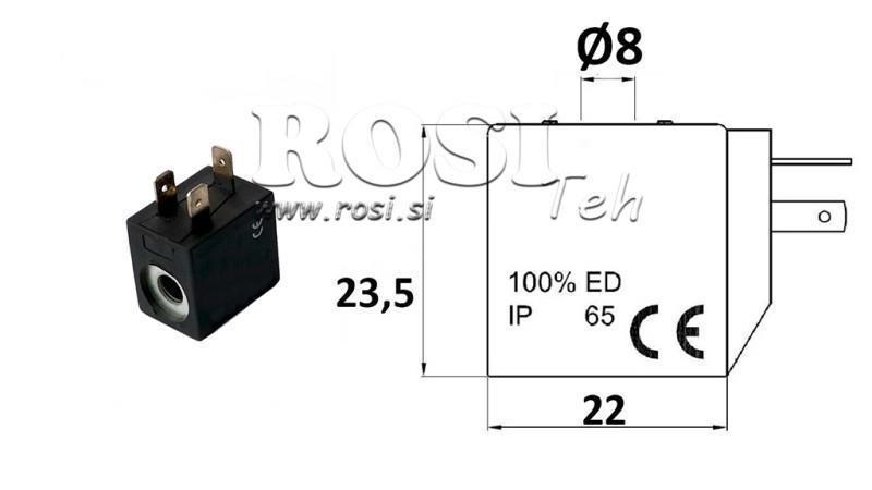 ELEKTROMAGNETSPULE 230VAC FÜR VENTIL - fi 8mm-23,5mm 3W