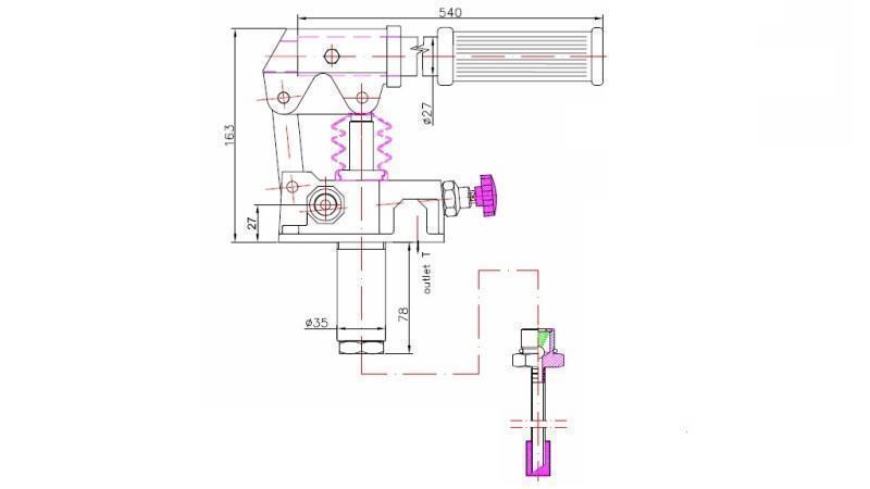 HANDPUMPE 45CC -SD- EINRICHTUNG - Dimensionen