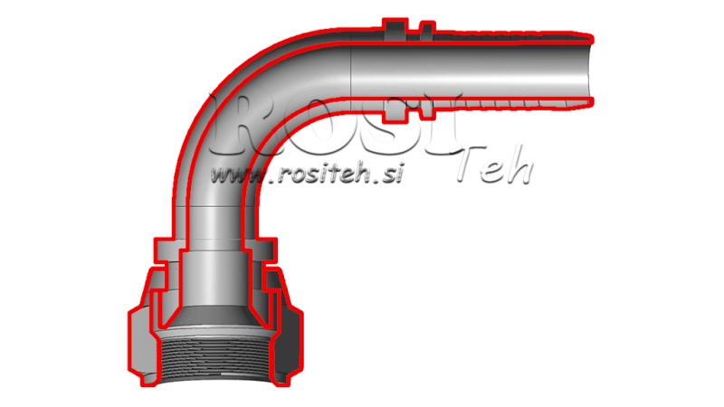 HYDRAULIC FITTING DKJ JIC74° FEMALE ELBOW 90° DN16-1 1/16-12