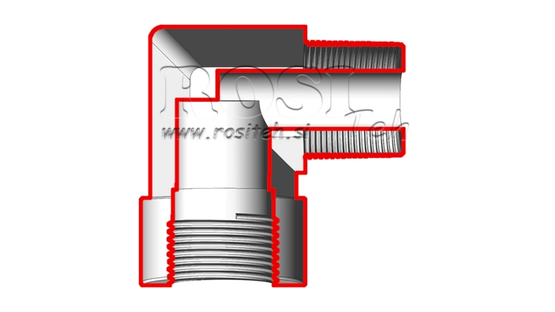 HYDRAULISCHER ANSCHLUSS KNIE 90° MÄNNLICH-WEIBLICH 1/4