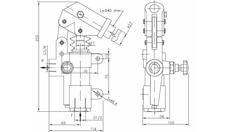 ROKU SŪKNIS 20CC -SD- PATSTĀVĪGS VIENPUSĒJS - dimensijas