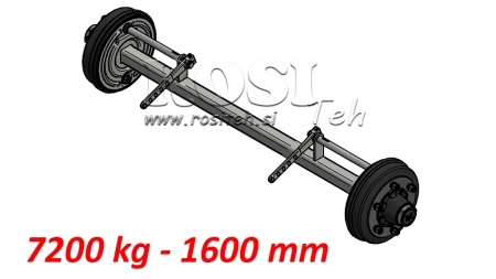 ACHSE FÜR ANHÄNGER 7200 KG MIT BREMSE (1600 MM)