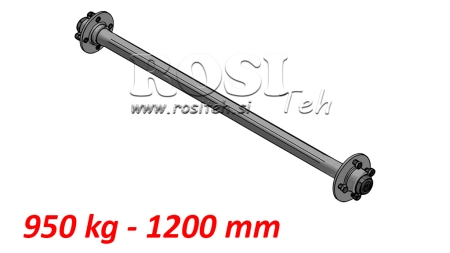 AXA PENTRU REMORCĂ 950 KG FĂRĂ FRÂNĂ (1200 MM)