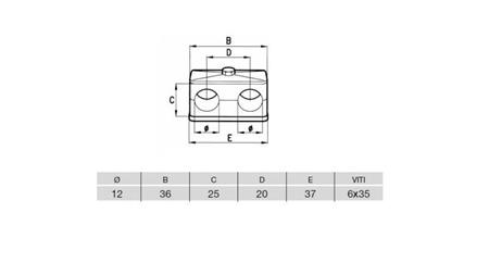 PIPE BRACKET Dia.12 - DOUBLE