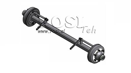 AXEL FÖR SLÄP 8300 kg MED BROMSAR (1600 mm)