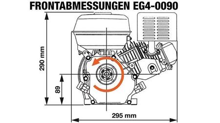 benzinový motor EG4-90cc-1.79kW-2.43HP-3,600 RPM-H-KW15.9(5/8")x61-ruční start