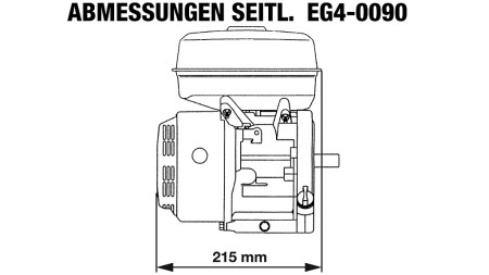 benzinový motor EG4-90cc-1.79kW-2.43HP-3,600 RPM-H-KW15.9(5/8")x61-ruční start