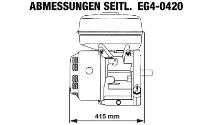 BENZINMOTOR EG4-420cc-9,6kW-13,1HP-3.600 U/min-E-KW25x88.5-elektro start