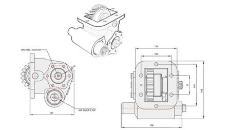 Dimensioner AV HYDRAULISK PUMP - IVECO 475 SMLX