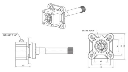 Dimensiones SALIDA PARA BOMBA HIDRÁULICA - VOLVO SR-1700-1