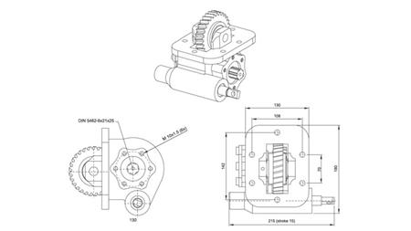 NEBENANTRIEB FÜR HYDRAULIKPUMPE - ISUZU MSB 5S VACUUM