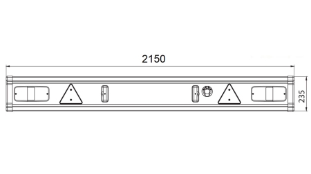 ANHÄNGERSTOßSTANGE TÜV-MODELL MIT LICHTERN 2150mm