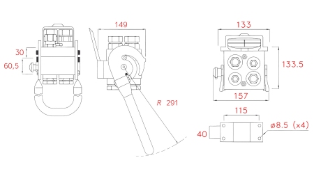 MULTI-FASTER LIITMIK 4TEE BSP 2×1/2 2×3/4 MOBIILNE OSA