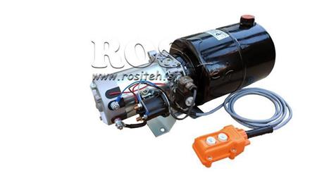 MINI HYDRAULISK AGGREGAT 24V DC - 2.2kW = 2.1cc - 8 lit - enkel retning montering (metall)