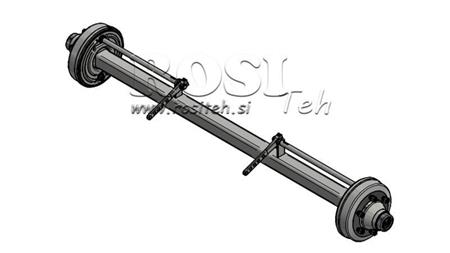 ACHSE FÜR ANHÄNGER 7200 kg MIT BREMSEN (2000 mm)