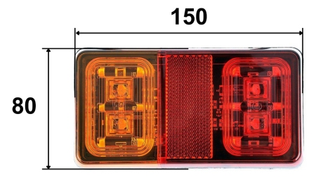 LED TYLNY LAMPKA 3 FUNKCJE 12V-24V KOMBINOWANA