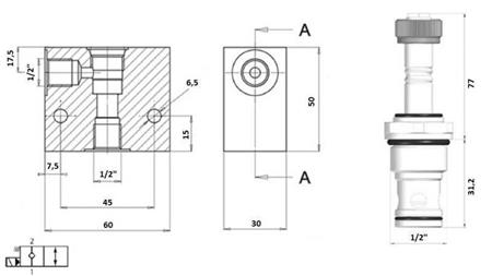 2 wegeventil 1/2 (NC) 24V - 60lit