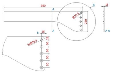 UNIVERZALE ANBAUPLATTEN (950mm) ZUM BEFESTIGUNG VON DER FRONTHYDRAULIK AUF TRAKTOR 1500kg