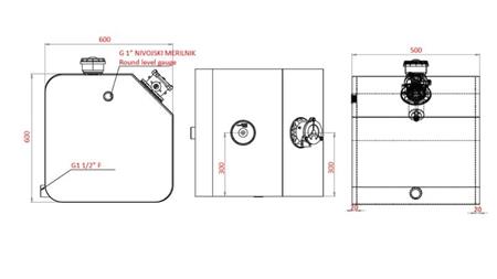 METALLTANK TOP 150 Lit 600x600x500mm