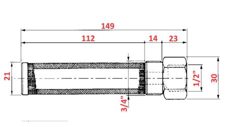 HIDRAULISKAIS CAURUĻU FILTRS 250u 1/2 - 3/4