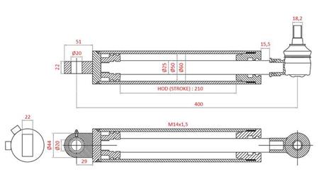HYDRAULIKLENKZYLINDER FIAT-NEW HOLLAND OEM-5113093, 5113130, 5113131, 5123968, 5125260, 5140