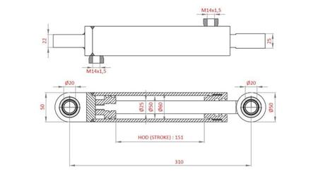 HIDRAULIČNI VOLANSKI CILINDAR FIAT-NEW HOLLAND OEM-5189995