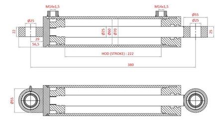 HYDRAULINEN OHJAUSSYLINTERI FIAT-NEW HOLLAND OEM-5134221, 5144124, 5144126, 5143970, 5156718