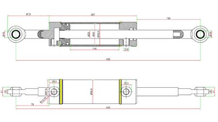 HYDRAULIKLENKZYLINDER JOHN DEERE OEM-AM108777