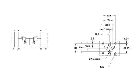 VARNOSTNI VENTIL CETOP 3 (AinB) 15-315 BAR