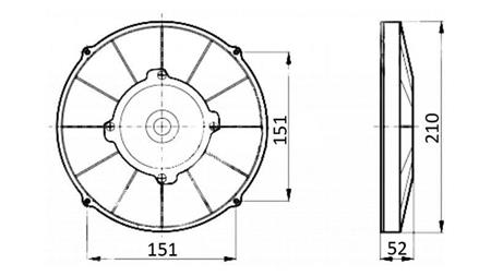 AXIAL LÜFTER - VENTILATOR 190 mm - ABLEITEND 12V