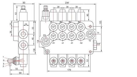 HYDRAULIKVENTIL 4xP80