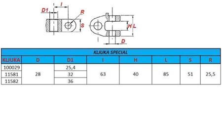 kljuka special fi25 za poteznico kat.2