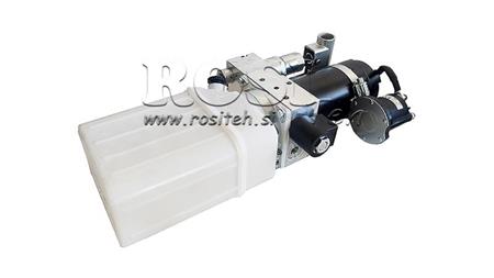 MINI HYDRAULICKÝ AGREGÁT 24V DC - 0.8kW = 0.5cc - 1.5 lit - jednofázová jednotka (PVC) s manuálnou pumpou